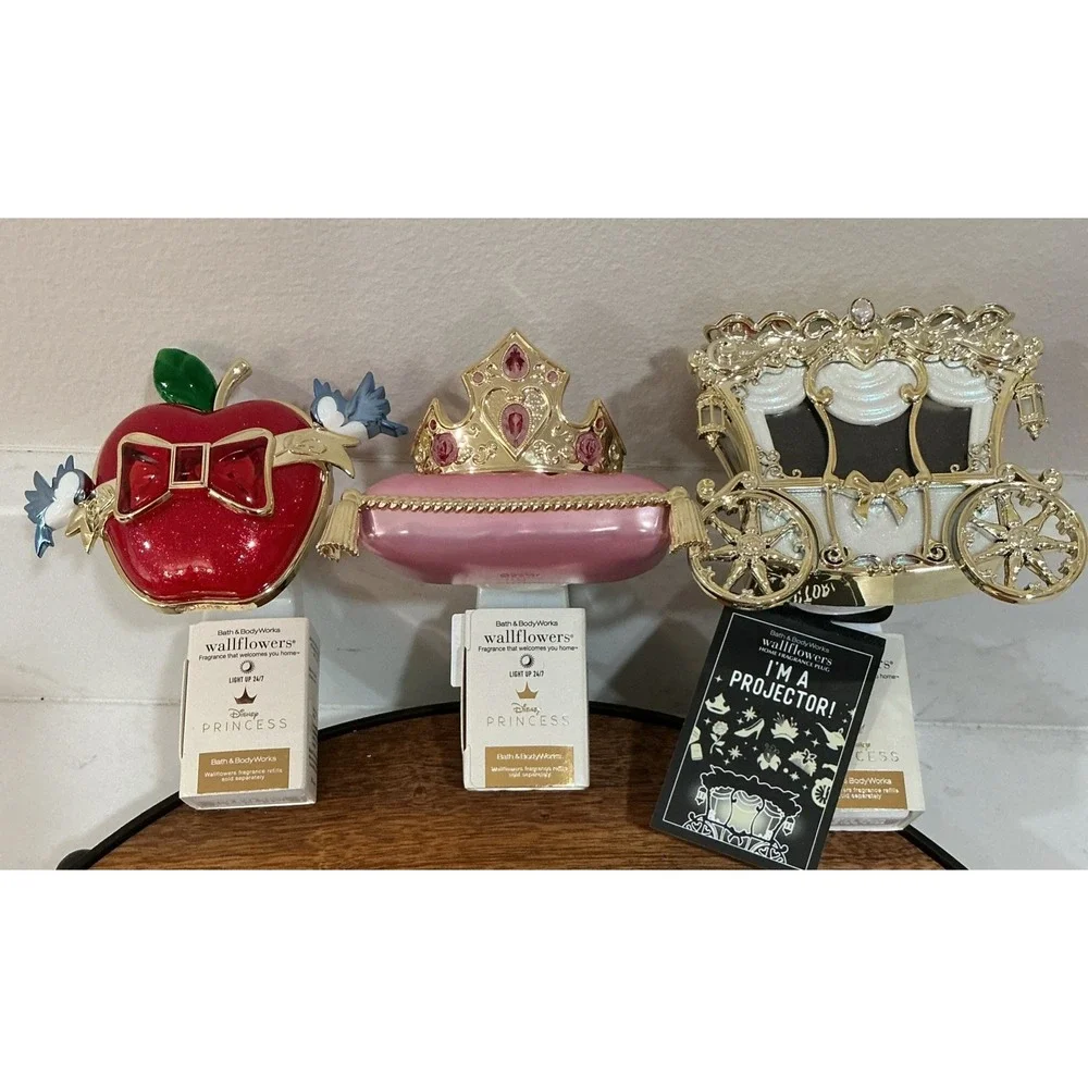 Bath & Body Works Disney Princess Wallflower Plug in Lot of 3 Carriage Crown App